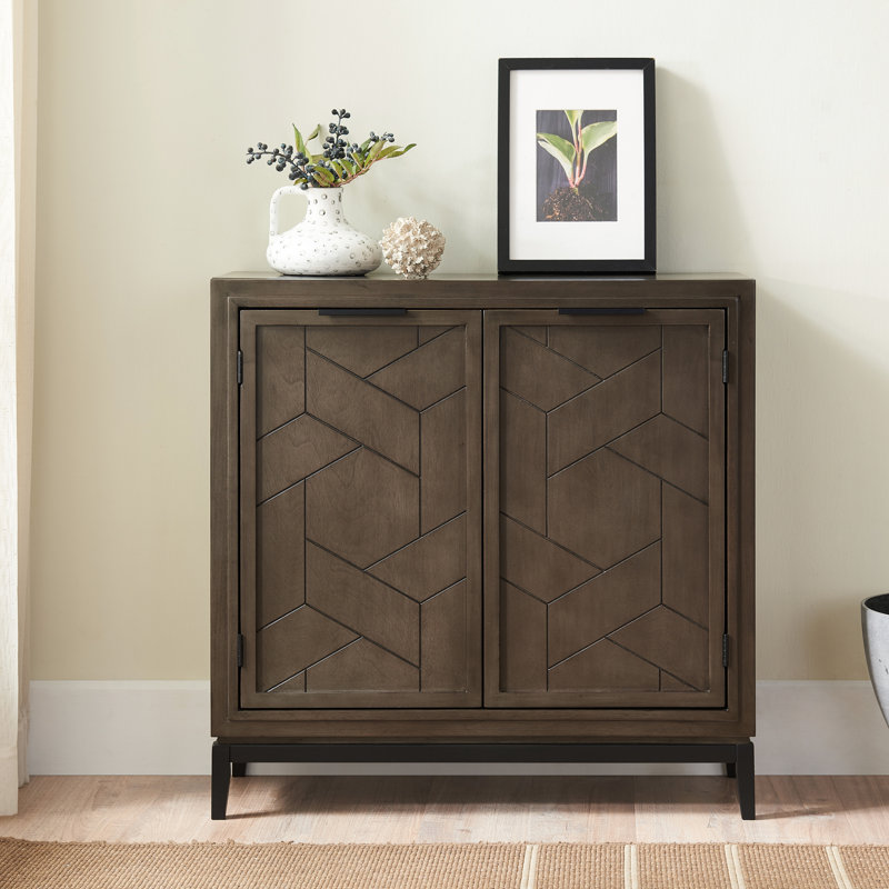 Emmett Solid Manufactured Wood Foyer Cabinet in Smoke Gray